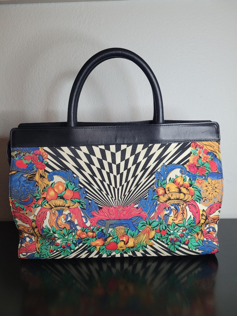 Gianni Versace Rare Psychedelic Illusion Satchel - Picture 3 of 15